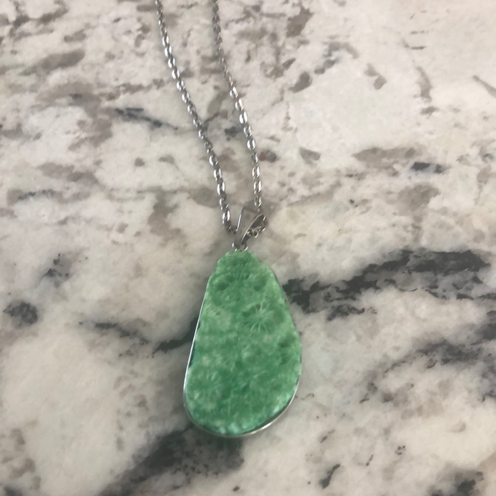 Green stone necklace